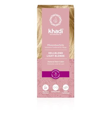 Khadi Hellblond plant hair color hair color for fresh radiant wheat blonde to warm golden honey blonde natural hair color 100% vegetable natural & vegan natural cosmetics 100g radiant wheat blond to warm golden honeyblond 100 g (1 Pack)