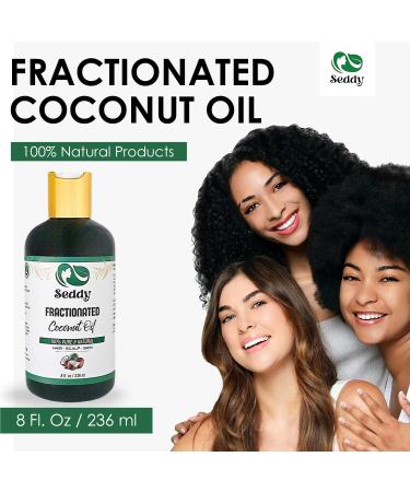 Buy Seddy Fractionated Coconut Oil 100% Pure & Natural Moisturizing Carrier Oil for Skin Hair & Body Unscented Hexane Free 8 Fl. Oz - International Shipping Available - Buy Online on GoSupps.com