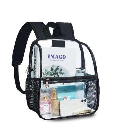 Clear Backpack Stadium Approved Clear Mini Backpack with Adjustable Straps See Through Backpack for Stadium Concert Sports Work Security