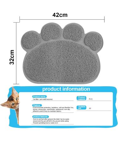INFURIDER Cat Litter Mat Cute Paw Shape Pet Feeding Mat 15 x12 Cat Food Water Bowl Placemat Anti-Slip Puppy Cat Eating Dish Pad for Pet Accessories(2 Pack) - Buy Online on GoSupps.com