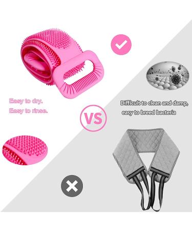 Silicone Back Scrubber 35.4 inch - Exfoliating Body Brush for Easy Hygienic Cleanse (Pink) - Buy Online on GoSupps.com