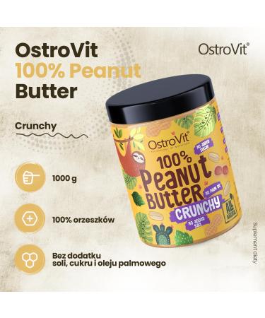 OstroVit 100% Peanut Butter (1000g) Croustillant - Buy Online on GoSupps.com