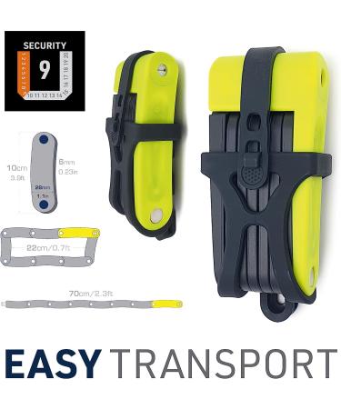 URBAN UR469Y Folding Bike Lock - Heavy Duty Anti-Cut Steel Chain for Electric Scooters and Bicycles - Easy Mounting Bracket Included - Buy Online on GoSupps.com