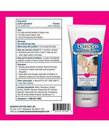 Benson's Bottom Paint Diaper Rash Ointment 6 oz - Soothing Relief for Baby's Skin | International Shipping Available - Buy Online on GoSupps.com