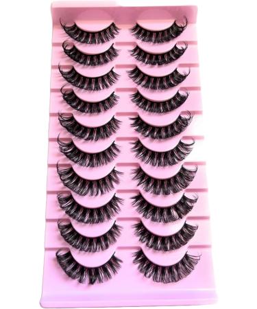 10 Pairs Russian eyelashes Faux Mink False Eye Lashes D-Curl Fluffy and Wispy Ultra Soft Premium Sweat and Water Resistant Feather Light Enhancing Beauty and Confidence (W-06) - Buy Online on GoSupps.com