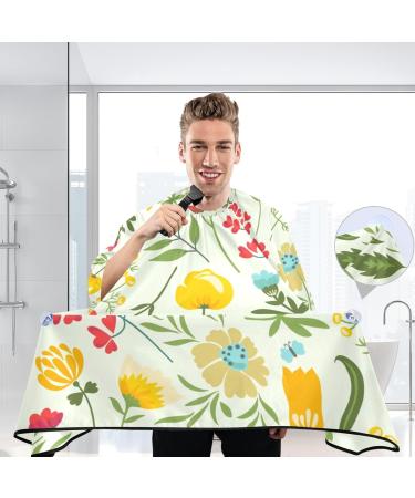 Waterproof Barber Cape - Summer Flower & Cheetah Pattern Unisex Hair Cutting Bib for Men | International Shipping - Buy Online on GoSupps.com