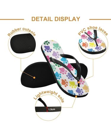 Mnsruu Paw Print Flip Flops XL - Stylish & Comfortable Footwear for Men & Women | International Shipping Available - Buy Online on GoSupps.com