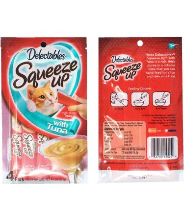 Delectables Squeeze Up Hartz Cat Treats Variety 6 Pouch Bundle of 3 Flavors 2 Pouches of Each Flavor (Tuna  Chicken  Tuna & Shrimp 2.0 oz Each) - Buy Online on GoSupps.com