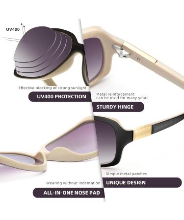 JM Classic Bifocal Reading Glasses - Stylish Square Gradient Sunglasses for Women | Black 1.0x - Buy Online on GoSupps.com