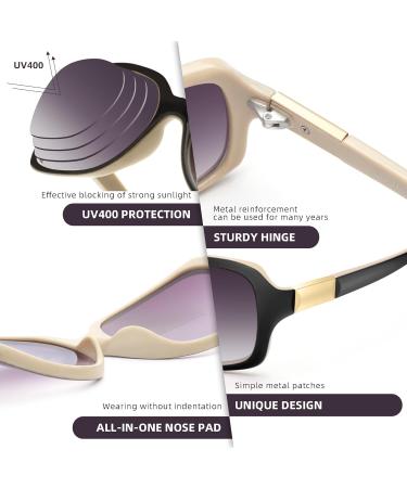 JM Classic Bifocal Reading Glasses - Stylish Square Gradient Sunglasses for Women | Black 1.5x - Buy Online on GoSupps.com