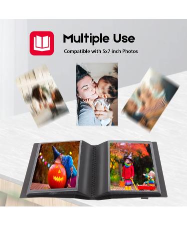 5x7 Black Mini Photo Album - Holds 64 Pictures, with Elastic Band - Kids Art Storage - Buy Online on GoSupps.com