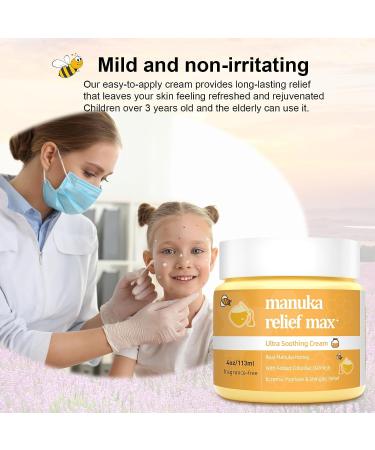 Manuka Honey Cream for Eczema, Psoriasis, Tinea Versicolor & More - 4 fl oz | Fast Acting Relief for Skin Conditions | Adults & Kids - Buy Online on GoSupps.com