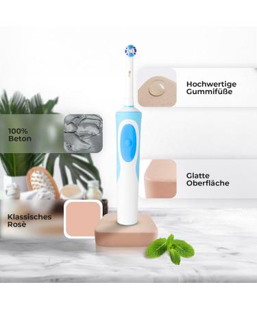 Buy Dabblu Toothbrush Holder | Modern Concrete Design for Oral-B Electric Toothbrush | Anti-Slip Stylish Gray & Ros | Order Now for Elegant Bathroom Decor - Buy Online on GoSupps.com