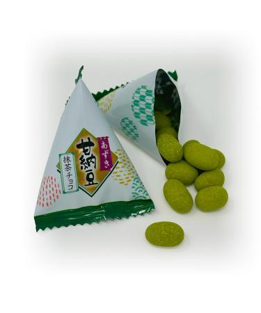 Azuki Matcha Chocolate Amanatto - Premium Japanese Sweets | Hokkaido Azuki Beans & Uji Matcha Powder | 12 Pyramid Bags 80g - Buy Online on GoSupps.com
