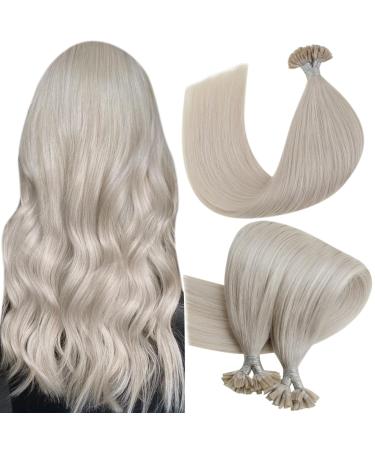 Hetto blond bonding extensions real hair remy keratin bondin extensions remy real hair natural dyles extensions bonding hair cladding # 60 platinum blonde hot fusion 50g 45 cm 18 inch 2-2 # 60 - Buy Online on GoSupps.com