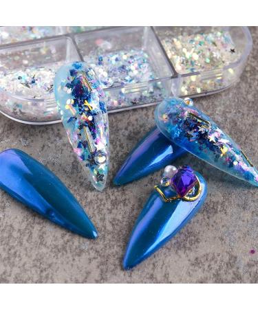 4 Boxes DIY Chunky Sparkly Slices Holographic Nail Sequins Summer Star Moon Glitter Flakes - Buy Online on GoSupps.com