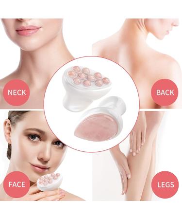 BEAUTYFACTOR Jade Roller & Gua Sha Set - Facial Tools for Puffiness Relief, Skin Tightening & Wrinkle Reduction - Pink - Buy Online on GoSupps.com