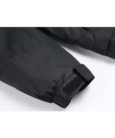 Keevoom Girl's Waterproof Ski Jacket | Fleece Snow Coat with Removable Hood | Size 8-9 | Black - Buy Online on GoSupps.com