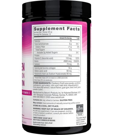 NeoCell Beauty Infusion Collagen Drink Mix - 6,000mg Types 1 & 3, Cranberry Flavor - 11.64oz - Buy Online on GoSupps.com