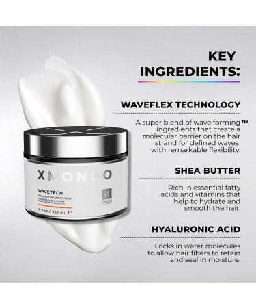 XMONDO Hair Wavetech Dual-Acting Wave Mask - Vegan Hyaluronic Acid & Shea Butter Deep Moisture & Frizz Control 8 Fl Oz - Buy Online on GoSupps.com