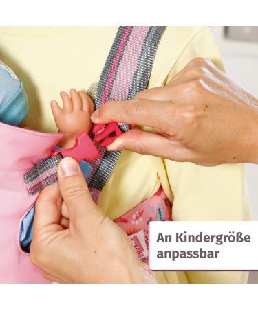 Buy Baby Born Baby Carrier - Adjustable Pink & Gray Puppet Carrier for 36-43 cm Dolls | Zapf Creation 832462 | International Shipping - Buy Online on GoSupps.com