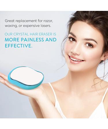 Crystal Hair Eraser - Painless Hair Removal for Women | Portable Magic Remover for Arms, Legs & Body - Blue - Buy Online on GoSupps.com