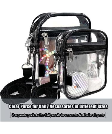 Fibrdoo Clear Crossbody Purse - Stadium Approved with Front Pocket for Concerts & Sports - Buy Online on GoSupps.com