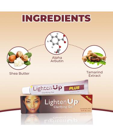 LightenUp Plus Clarifying Gel - 1 fl oz / 30 ml - Skin Brightening Cream for Knuckles Elbows Hands Armpits with Alpha Arbutin & Tamarind - Buy Online on GoSupps.com
