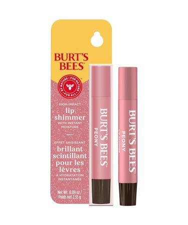 Burt's Bees Lip Shimmer Peony Warm Luminescent Color High Impact Instant Moisture with Shea and Cocoa Butters 100% Natural Origin 0.09 Ounce (Pack of 2)(Packaging May Vary) - Buy Online on GoSupps.com