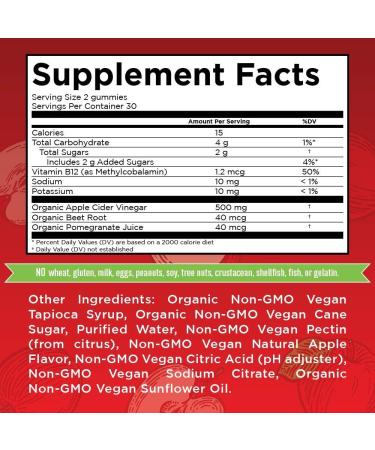 MaryRuth Organics Apple Cider Vinegar Gummies - 30 Day Supply for Immune Support - Vegan & Non-GMO - Buy Online on GoSupps.com