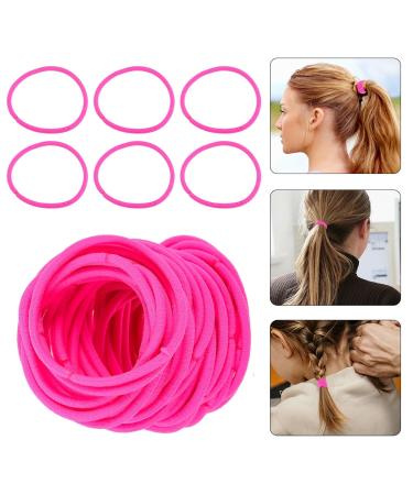 Frcolor Elastic Hair Ties - No Metal No Damage Ponytail Holders (Pack of 50) - Soft Pink Rubber Bands for All Hair Types - International Shipping Available - Buy Online on GoSupps.com
