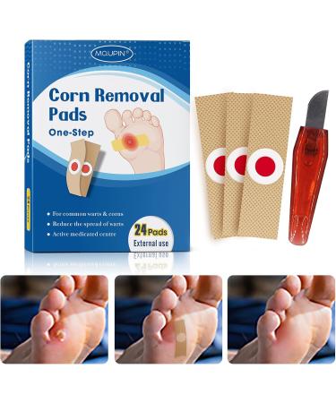 MQUPIN Corn Remover Pads Wart Remover Pads Foot Corn Remover Pads Plantar Wart Removal Corn Callus Remover Penetrates and Removes Common and Plantar Warts with Hole Callus Stops Wart Regrowth (24 PCS) - Buy Online on GoSupps.com