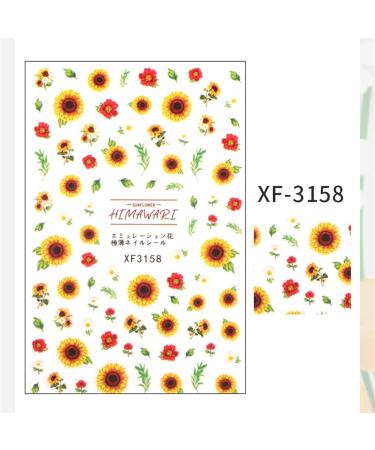 Nail Art Stickers Water Transfer DIY Nail Decals Sunflower and Small Daisy Colorful Transfer Watermark Nail Stickers for Nails Design Manicure Tips Decor - Buy Online on GoSupps.com