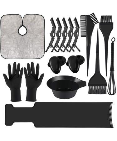 Dreamtop 18 Pcs Hair Dye Kit Hair Dye Brush and Bowl Set Ear Cover Gloves Cape Highlighting Board for Hair Hair Color Brush Hair Dye Coloring Kit for Bleaching Hair Dye Tools