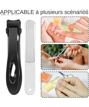 German Nail Clippers for Men Thick Nail Clippers - Stainless Steel Nail Clippers Wide Mouth Nail Clippers with Ergonomic Bevelled Head Metal Nail File Black - Buy Online on GoSupps.com