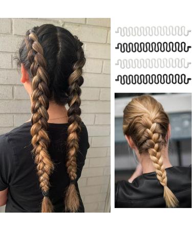 EUPSIIU 20 Pieces Hair Knitting Tool Fashion Hair Plaiting Tool Hair Styling Tool French Hair Styling Clip Fishbone Twist Braid Hair Knitting Tool Accessories for Girls and Women (Black White) - Buy Online on GoSupps.com