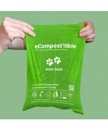 eCompostable Dog Poo Bags Biodegradable Poop Bags For Dogs Unscented Doggy Waste Bag 23x33cm Leak Proof Dog Cat litter Bags Green- Dog Poop Bags 8 Rolls - 120 Count - Buy Online on GoSupps.com