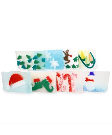 Primal Elements Assorted Variety Soap Bar Holiday Bundle Glycerin Soap Moisturizing for Hands Face and Body Gift for Him/Her Fun Stocking Stuffer Christmas Favorites - 1 Count (Pack of 8) Christmas Variety 3.53 Ounce (Pack of 8)