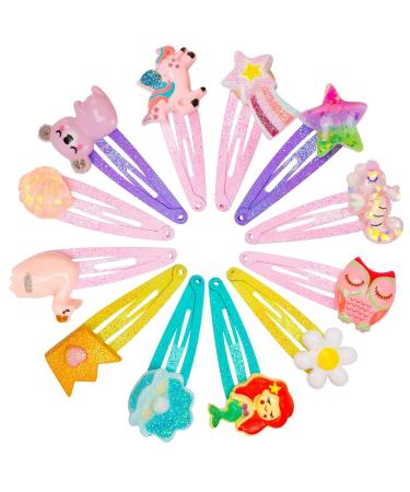24 Pieces Unicorn Hair Clips for Girls - Sweet Children's Snap Hair Accessories - Buy Online on GoSupps.com