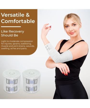 Organic Latex-Free American Cotton Comfort Bandage - 2 Pack | Elastic Clip Fasteners | White 2" Wide - Buy Online on GoSupps.com