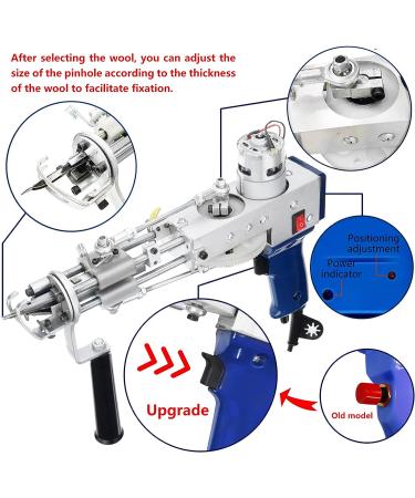 BLBO Tufting Gun Kit - Dual-Use Cut Pile and Loop Pile Rug Making Machine - DIY Hand-Held Knitting Machine - Adjustable Speed - Embroidery Punch Needle Kit - Buy Online on GoSupps.com