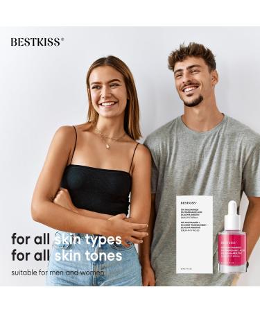 Bestkiss Dark Spot Remover for Face: Dark Spot Corrector Serum - 10% Niacinamide 5% Tranexamic Acid 2% Alpha-Arbutin Ceramides Hyaluronic Acid Centella Asiatica - Fragrance Cruelty Free Vegan 30mL Pink - Buy Online on GoSupps.com