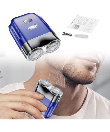 Electric Beard Trimmer | Portable Electric Shaver for Men - Beard Grooming Trimmer USB Rechargeable Automatic Face Shaver for Car Travel Home Blue - Buy Online on GoSupps.com
