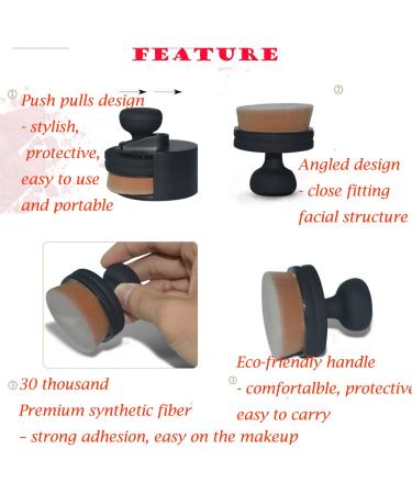 Circle Flat Foundation Makeup Brush - Liquid Foundation & Concealer Brush with Cleansing Egg | Advanced Synthetic Hair Angled Design for Flawless Application - Buy Online on GoSupps.com
