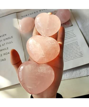 Uspick Natural Stone Rose Crystal Heart Love Powerful Chakra Energy Wicca Crystals and Stones Healing Spiritual Witchcraft Crystal (Color : Random Size : 60-80mm) 60-80mm Random - Buy Online on GoSupps.com