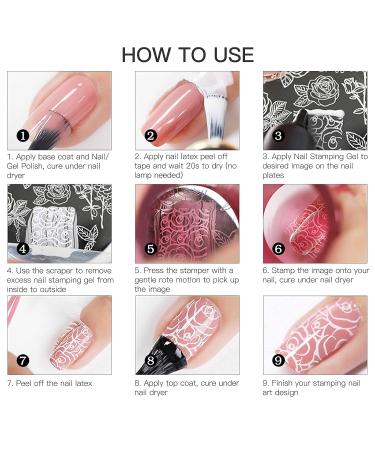 SEISSO Nail Stamping Polish Gel - 8 Colors for Stunning Nail Art | Black Red & Silver | Perfect for Nail Stamping Plate & Stamper (0.25 Fl Oz - Buy Online on GoSupps.com