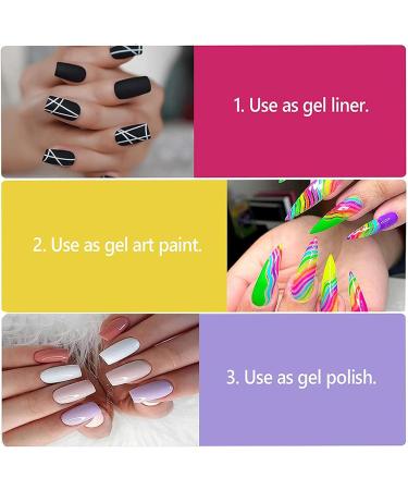 White Gel Nail Polish 10ml White Gel Liner Nail Polish Classic White Color Nail Art Liner Gel Polish Soak Off UV/LED 10ml Nail Liner Painted Gel Polish Thin Brush For French Tip Manicure Nail Art - Buy Online on GoSupps.com