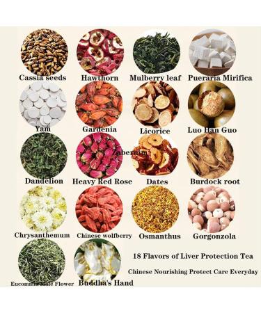 18 Flavors of Liver Protection Tea 18 Flavors Liver Care Tea Chinese Daily Nourishing Liver Tea Health Preserving Tea Herbal Tea for Liver Health For All People - Buy Online on GoSupps.com
