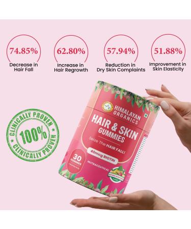 Generic Biotin Hair & Skin Gummies for Men and Women | 40mcg Biotin from Sesbania Extract with Zinc Vitamin A C E & Folic Acid | Good for Glowing and Youthful Skin - 30 Vegetarian Gummies - Buy Online on GoSupps.com