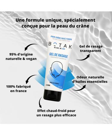BOTAK Clear Shaving Gel for Shaved Head | 95% Natural Origin Vegan French | Anti Cuts & Irritations | Hot + Cold Thermo-Cryo Effect | pH and Microbial Flora Regulator | 100mL - Buy Online on GoSupps.com